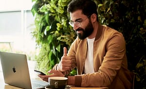 man with laptop